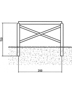 Recinzione croce di S. Andrea palo pieno Losa Legnami eSaem.it