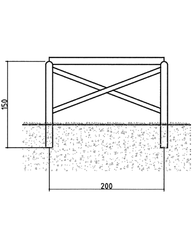 Recinzione croce di S. Andrea palo pieno Losa Legnami eSaem.it
