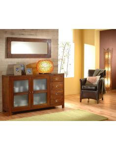 Mobile 2 Ante Vetro satinato 4 Cassetti cm 150 - eSAEM.it