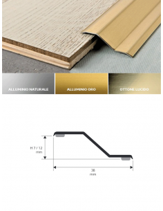 Vendita online profilo terminale Profloor 712 in alluminio e ottone - eSAEM.it