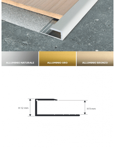 Vendita online profilo terminale Terminal in alluminio e ottone per pavimenti - eSAEM.it