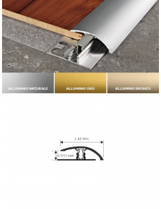 Vendita online profilo terminale Zero Curve 9 in alluminio anodizzato per pavimenti laminati - eSAEM.it