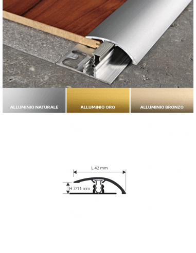 Vendita online profilo terminale Zero Curve 9 in alluminio anodizzato per pavimenti laminati - eSAEM.it