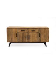 Buffet 4 ante 2 cassetti con piedi in legno scuro - eSAEM.it