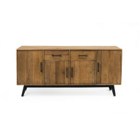 Buffet 4 ante 2 cassetti con piedi in legno scuro - eSAEM.it