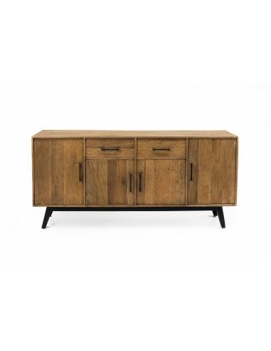 Buffet 4 ante 2 cassetti con piedi in legno scuro - eSAEM.it