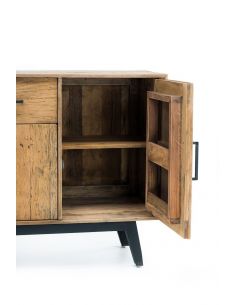 Buffet 4 ante 2 cassetti con piedi in legno scuro - eSAEM.it