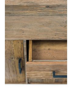 Buffet 4 ante 2 cassetti con piedi in legno scuro - eSAEM.it