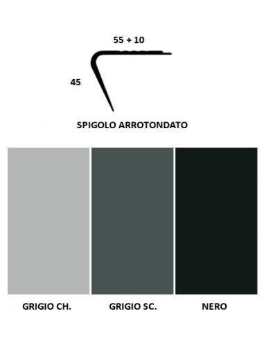 Vendita online profilo Paragradino con spigolo arrotondato in PVC - ai prezzi più bassi d'Italia! - eSAEM.it