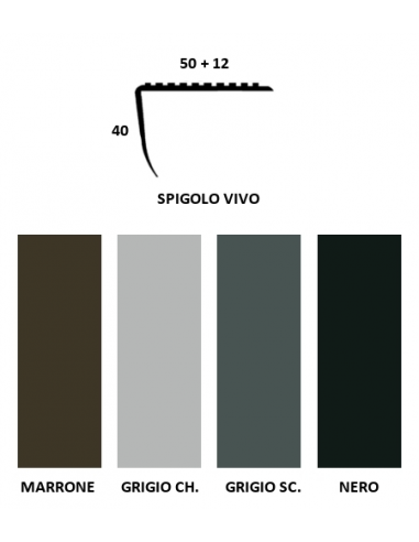 Vendita online profilo paragradino con spigolo vivo in PVC - ai prezzi più bassi d'Italia! - eSAEM.it