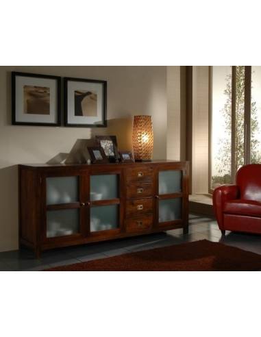 Mobile 3 Ante Vetro satinato 4 Cassetti cm 200 - eSAEM.it